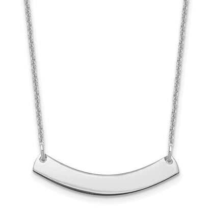 14K Weißgold Klein Gebogen Rohling Stab Halskette