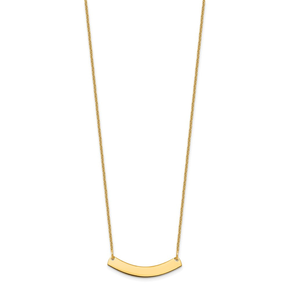 14K Gelbgold Klein Gebogen Rohling Stab Halskette