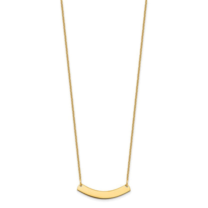14K Gelbgold Klein Gebogen Rohling Stab Halskette