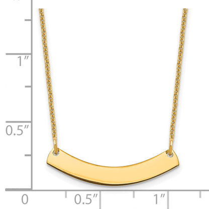 14K Gelbgold Klein Gebogen Rohling Stab Halskette