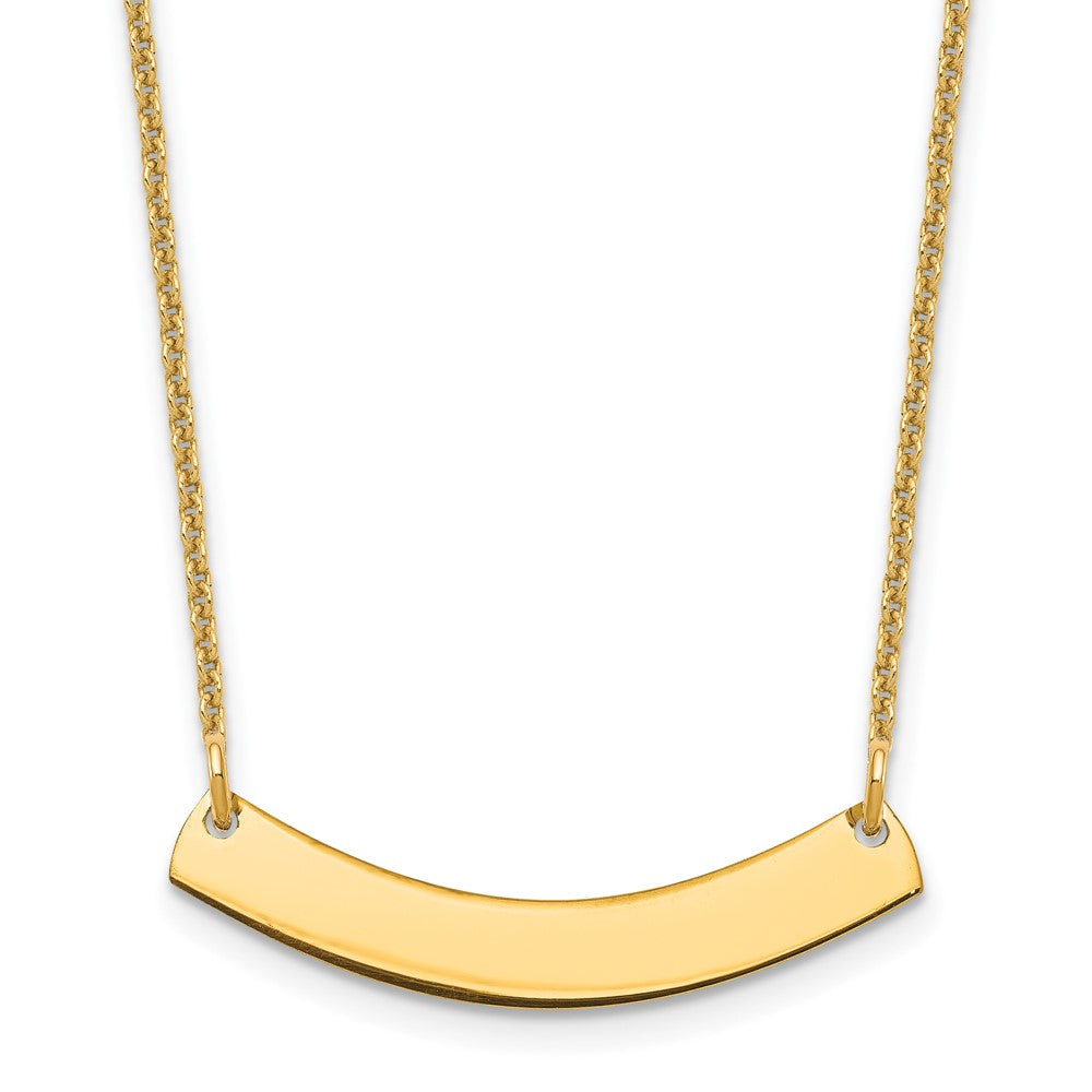14K Gelbgold Klein Gebogen Rohling Stab Halskette