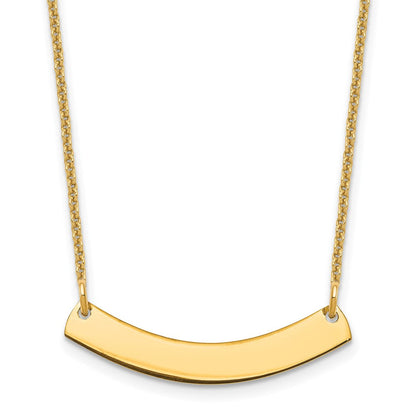 14K Gelbgold Klein Gebogen Rohling Stab Halskette