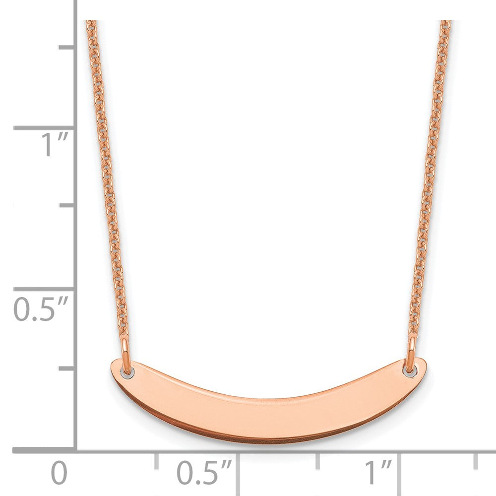 14K Roségold Klein Gebogen Rohling Stab Halskette