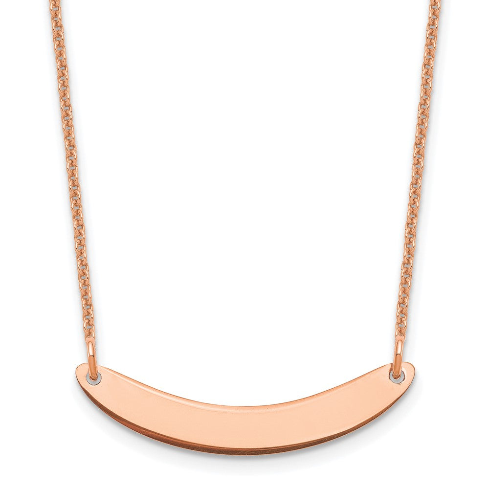 14K Roségold Klein Gebogen Rohling Stab Halskette
