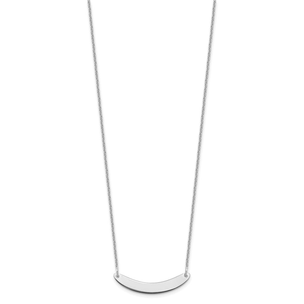 14K Weißgold Klein Gebogen Rohling Stab Halskette