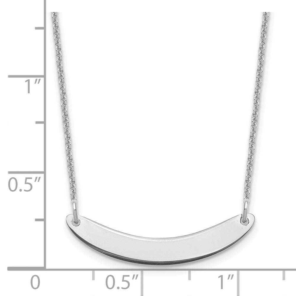 14K Weißgold Klein Gebogen Rohling Stab Halskette