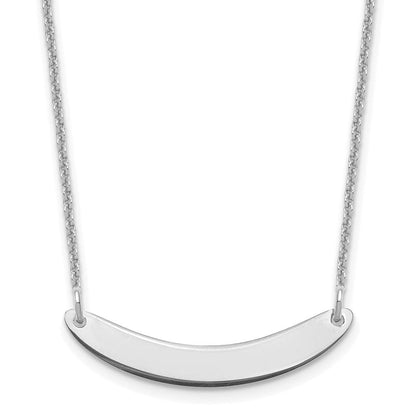 14K Weißgold Klein Gebogen Rohling Stab Halskette