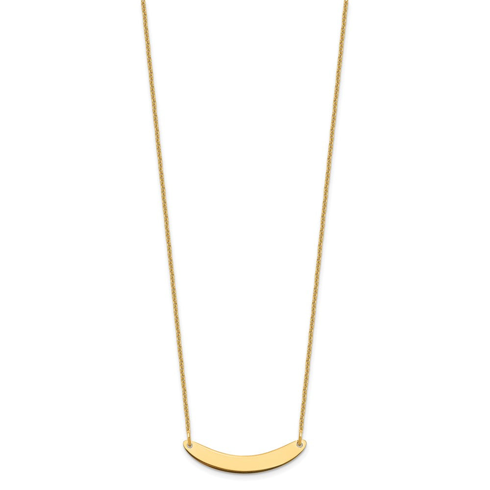 14K Gelbgold Klein Gebogen Rohling Stab Halskette