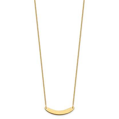 14K Gelbgold Klein Gebogen Rohling Stab Halskette