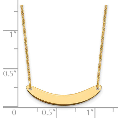 14K Gelbgold Klein Gebogen Rohling Stab Halskette