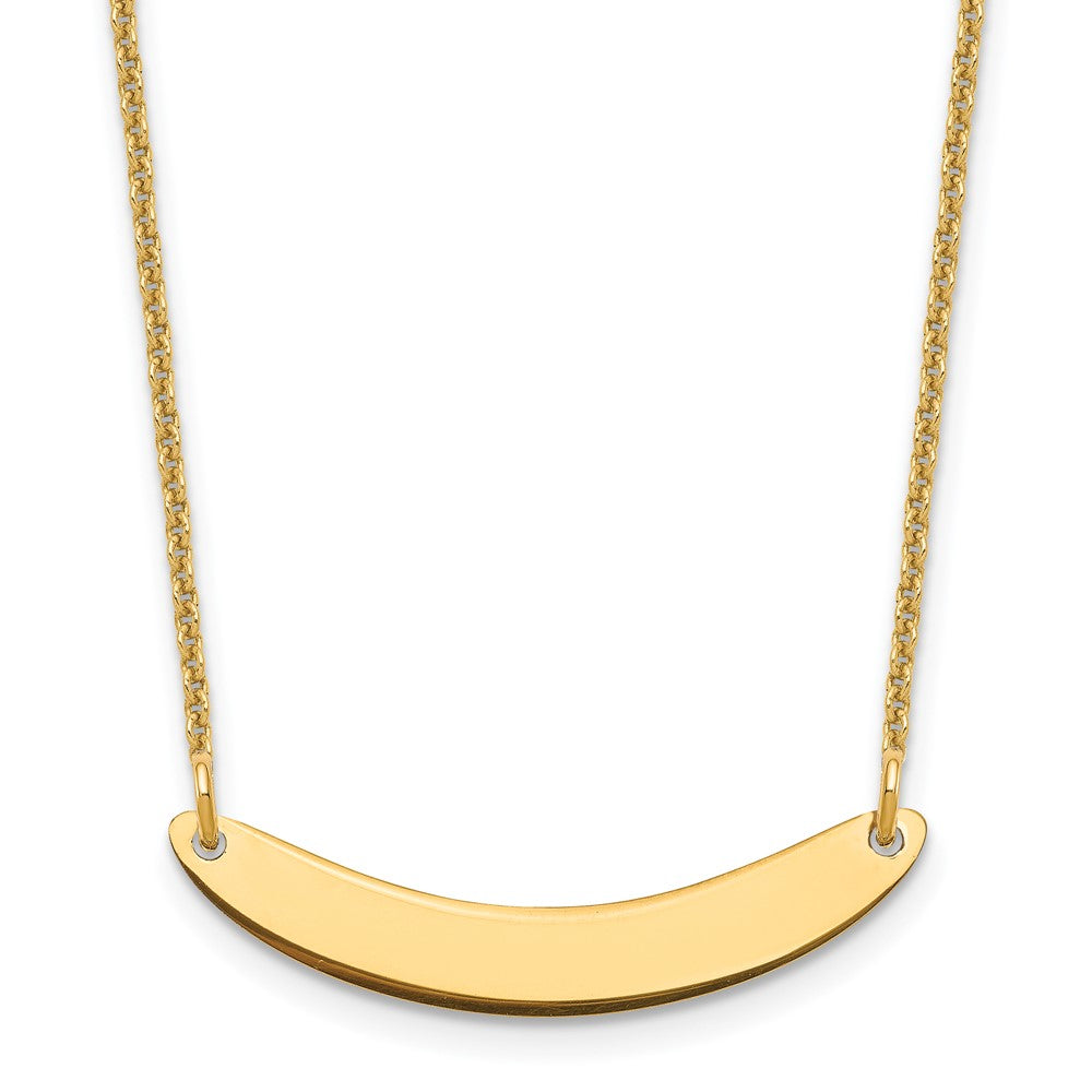 14K Gelbgold Klein Gebogen Rohling Stab Halskette