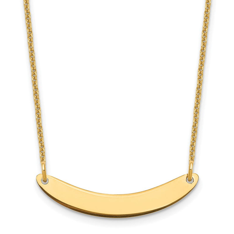 14K Gelbgold Klein Gebogen Rohling Stab Halskette
