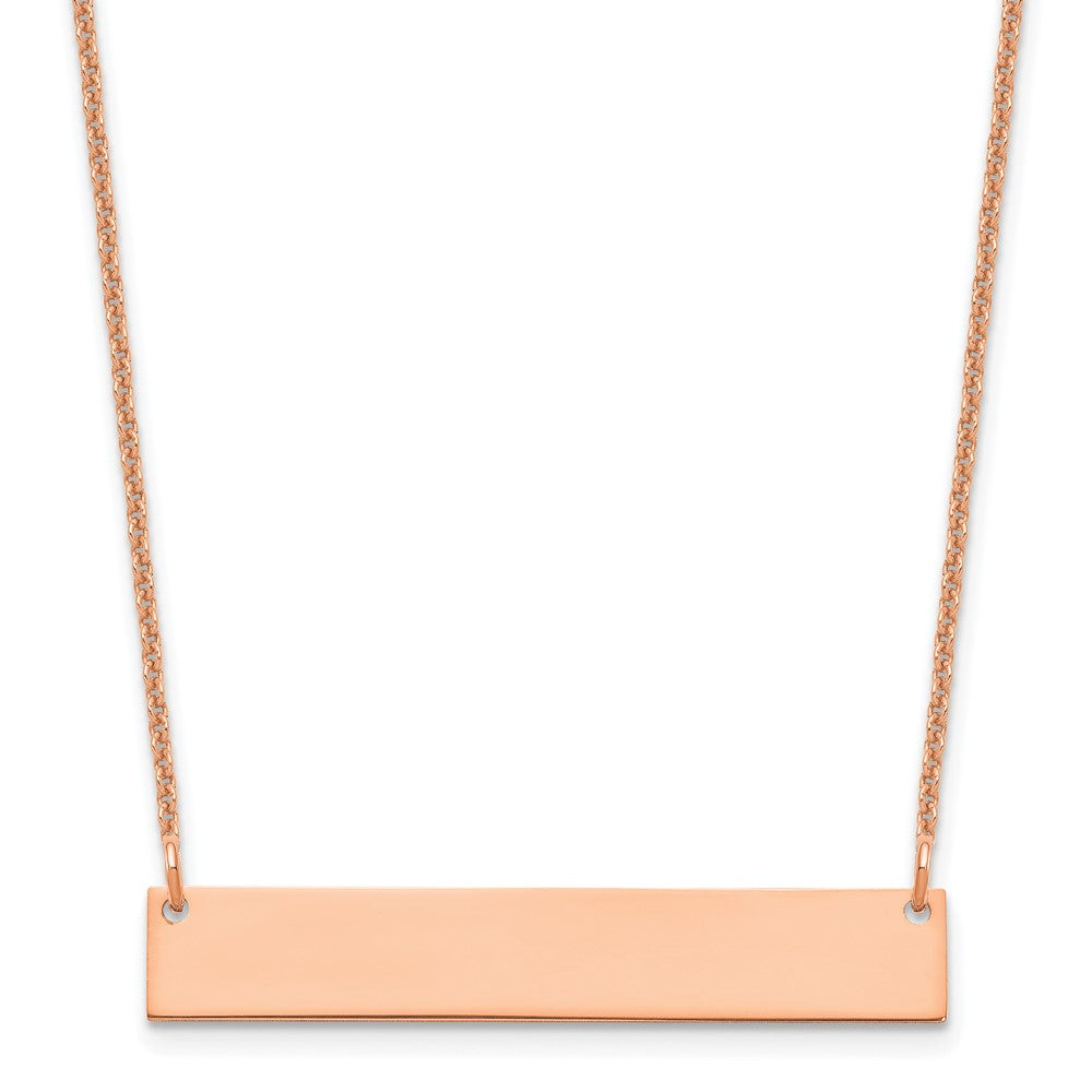 14K Roségold Mittel Rohling Stab Halskette