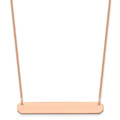 14K Roségold Mittel Rohling Stab Halskette
