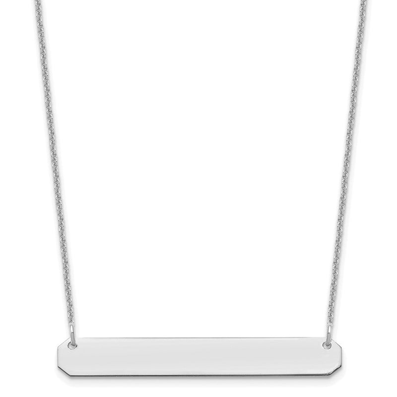 14K Weißgold Mittel Rohling Stab Halskette