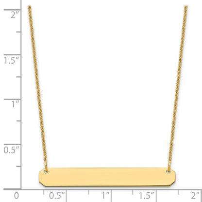 14K Gelbgold Mittel Rohling Stab Halskette