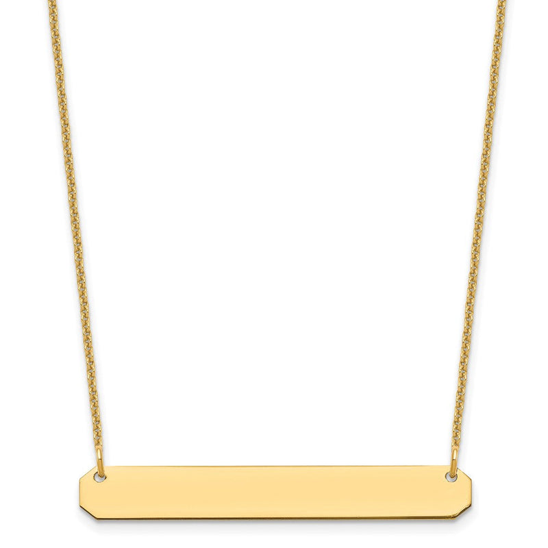 14K Gelbgold Mittel Rohling Stab Halskette