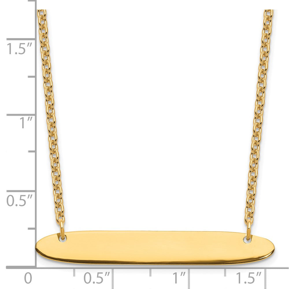Vergoldet Sterlingsilber /gold Mittel Oblong Rohling Stab Halskette
