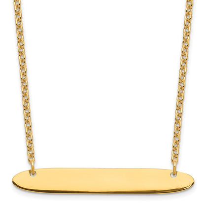 Vergoldet Sterlingsilber /gold Mittel Oblong Rohling Stab Halskette