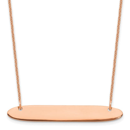 14K Roségold Mittel Oblong Rohling Stab Halskette
