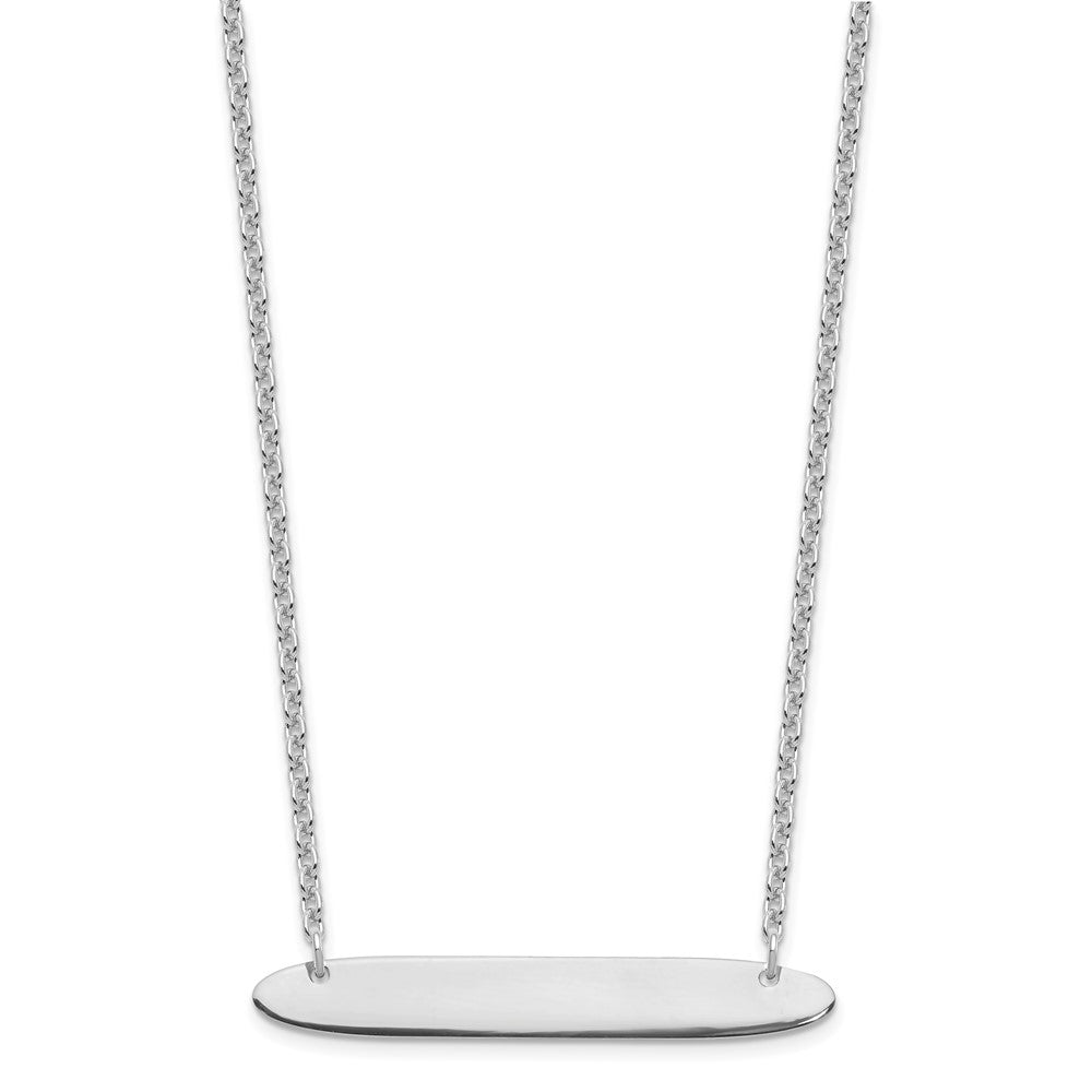 Sterlingsilber Silber/rhodiniert Mittel Oblong Rohling Stab Halskette