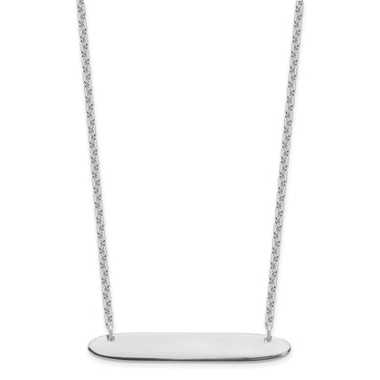 Sterlingsilber Silber/rhodiniert Mittel Oblong Rohling Stab Halskette