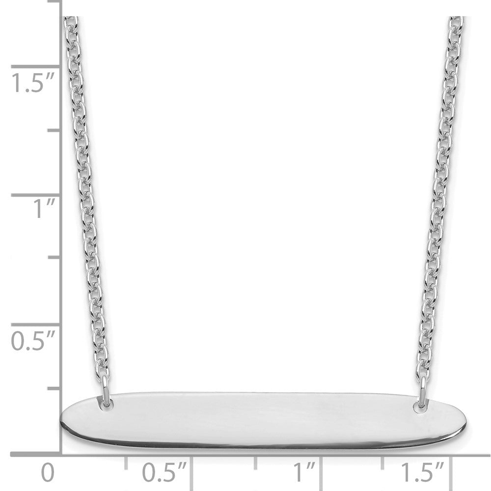 Sterlingsilber Silber/rhodiniert Mittel Oblong Rohling Stab Halskette