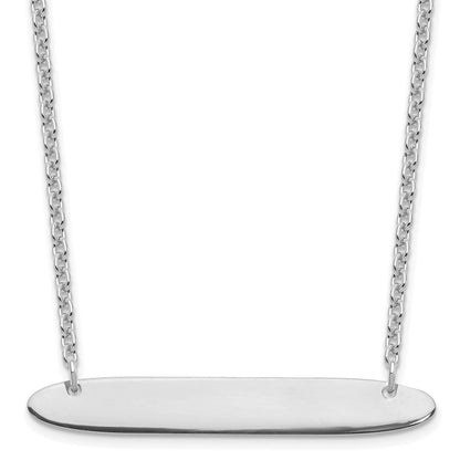 Sterlingsilber Silber/rhodiniert Mittel Oblong Rohling Stab Halskette