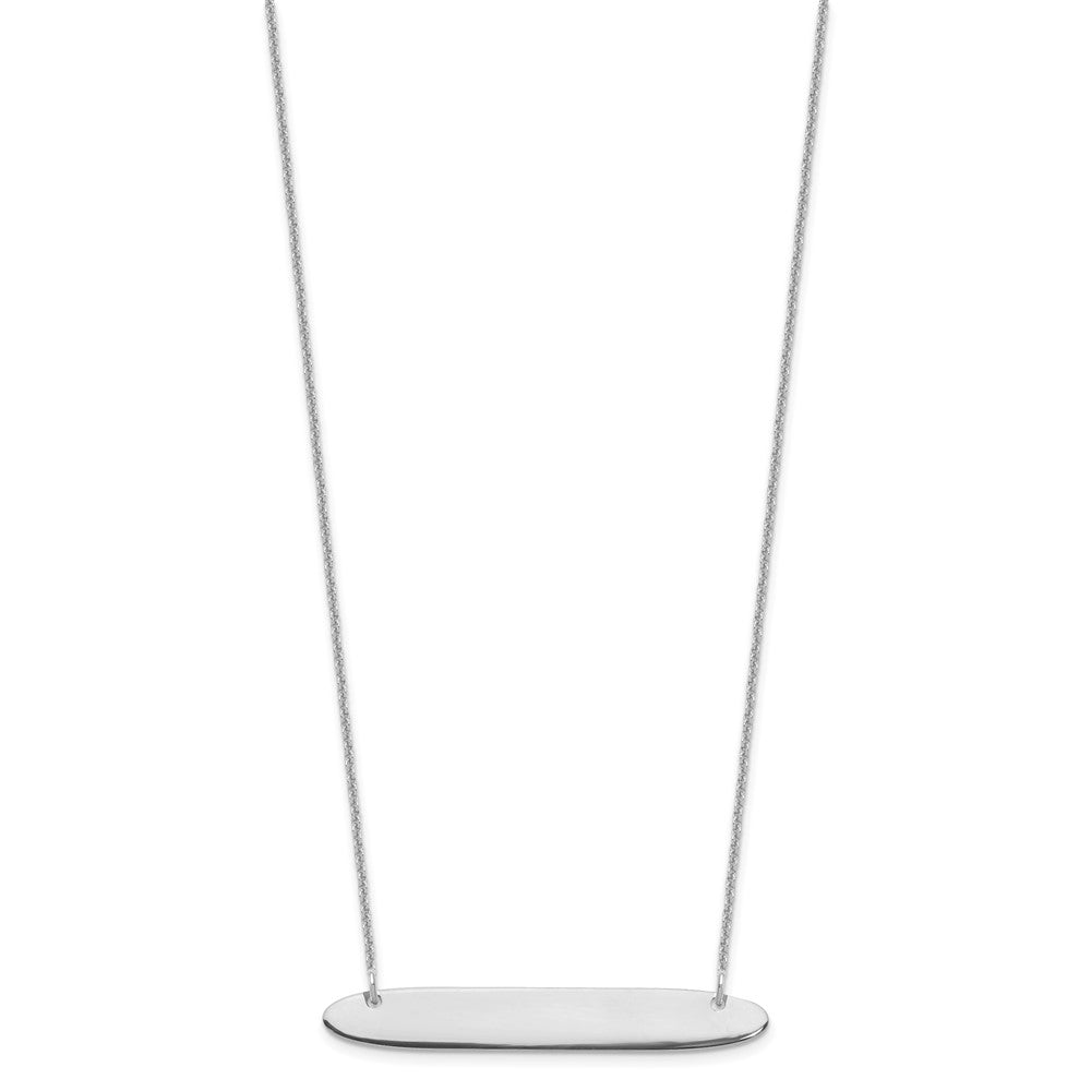 14K Weißgold Mittel Oblong Rohling Stab Halskette