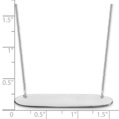 14K Weißgold Mittel Oblong Rohling Stab Halskette