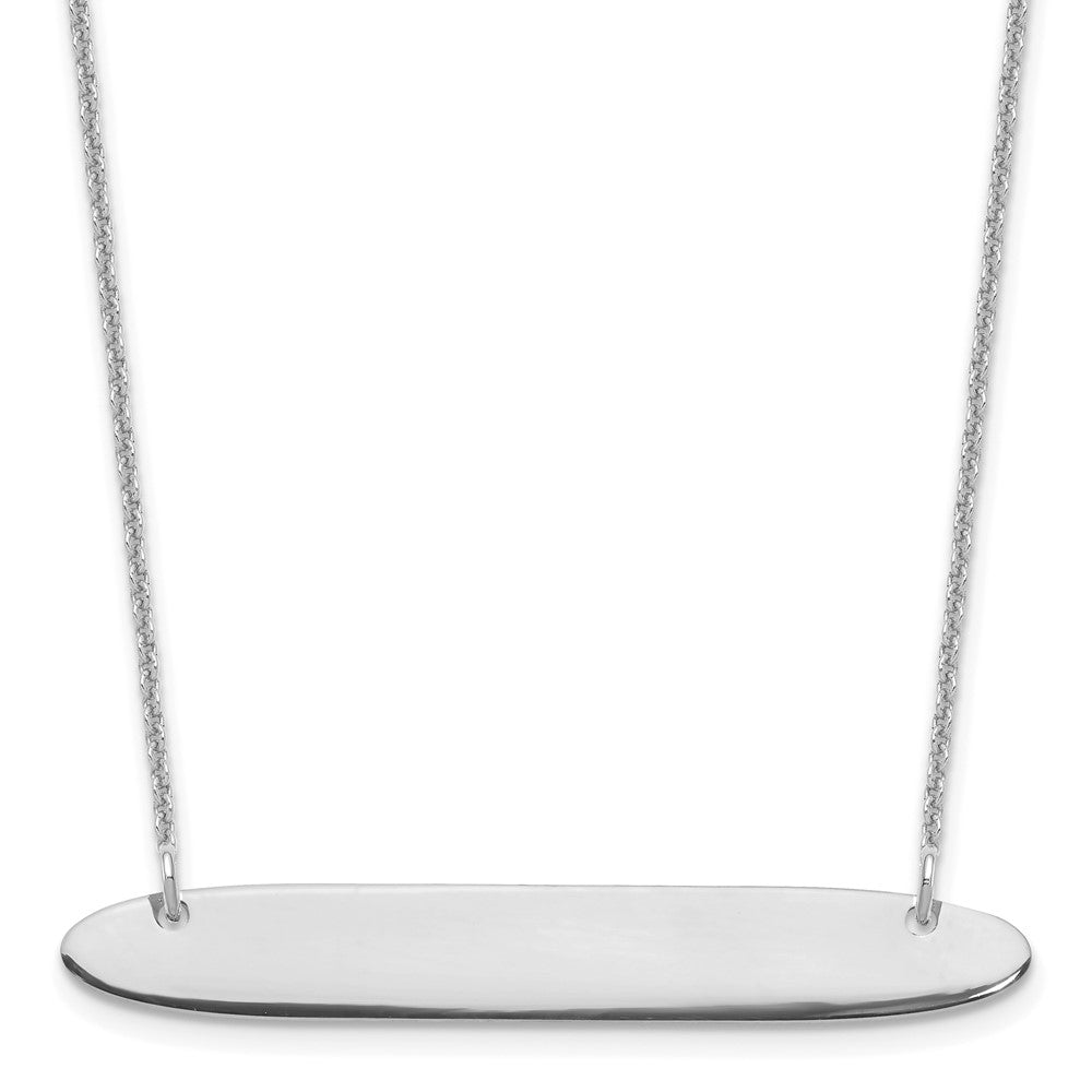 14K Weißgold Mittel Oblong Rohling Stab Halskette