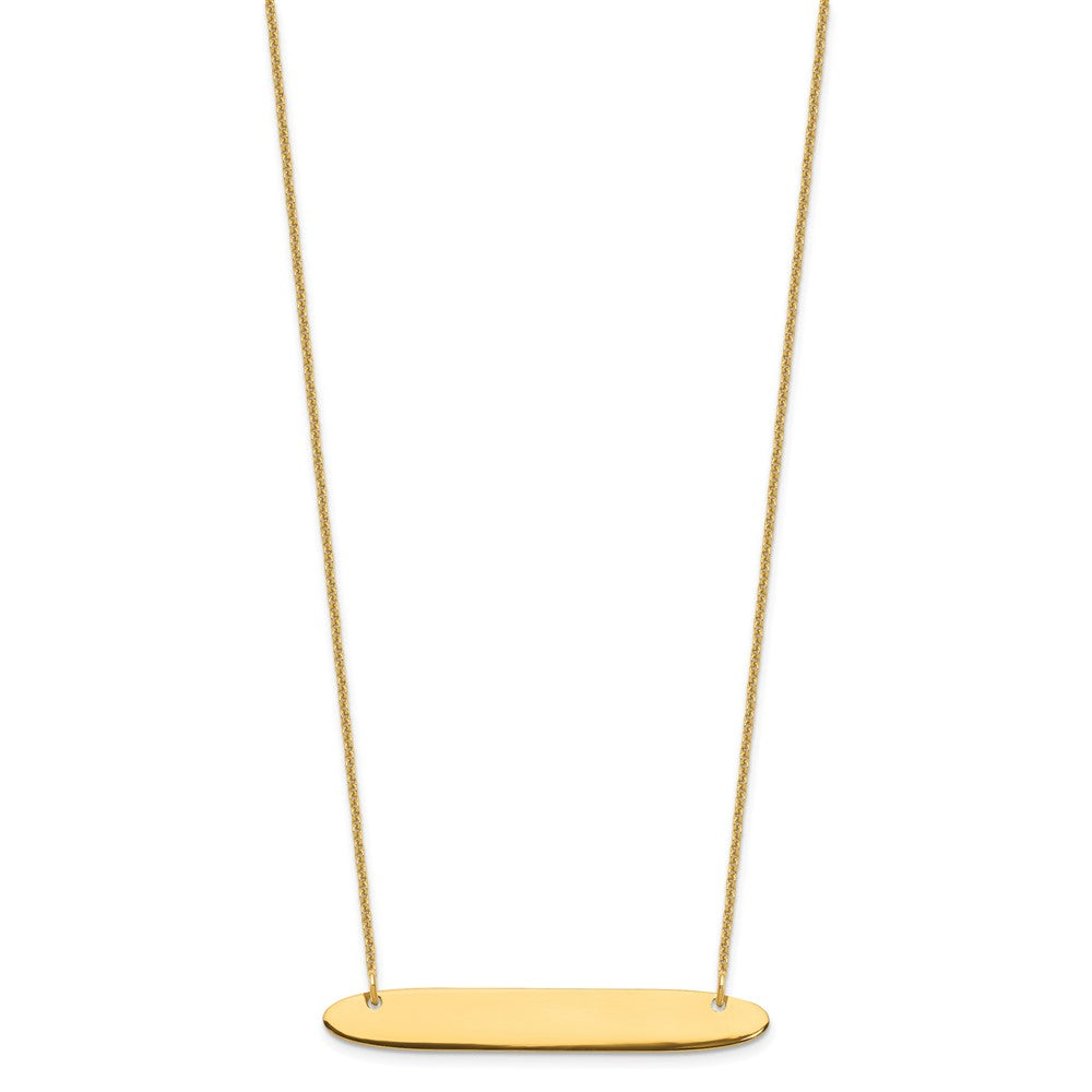 14K Gelbgold Mittel Oblong Rohling Stab Halskette