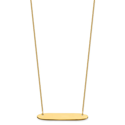 14K Gelbgold Mittel Oblong Rohling Stab Halskette