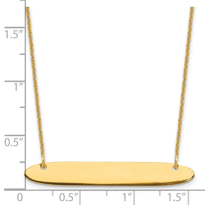 14K Gelbgold Mittel Oblong Rohling Stab Halskette