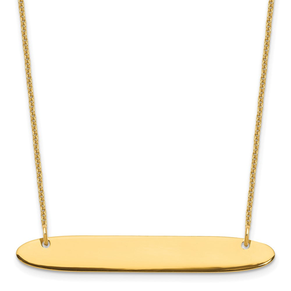 14K Gelbgold Mittel Oblong Rohling Stab Halskette
