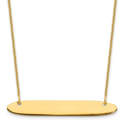 14K Gelbgold Mittel Oblong Rohling Stab Halskette