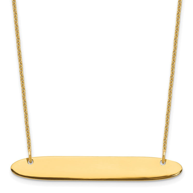 14K Gelbgold Mittel Oblong Rohling Stab Halskette