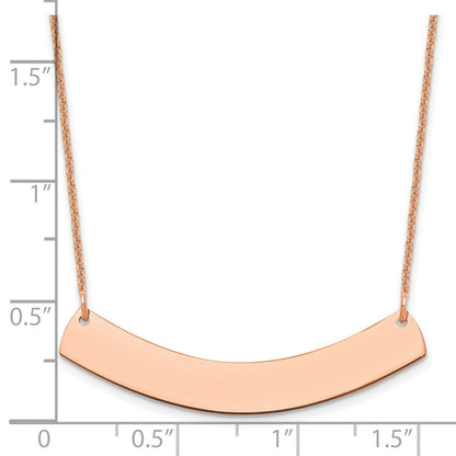14K Roségold Mittel Gebogen Rohling Stab Halskette