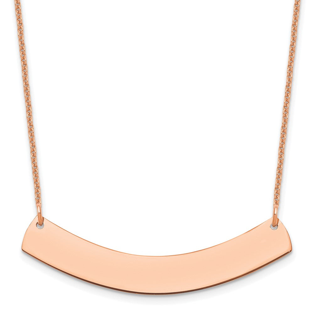14K Roségold Mittel Gebogen Rohling Stab Halskette