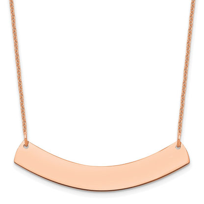 14K Roségold Mittel Gebogen Rohling Stab Halskette