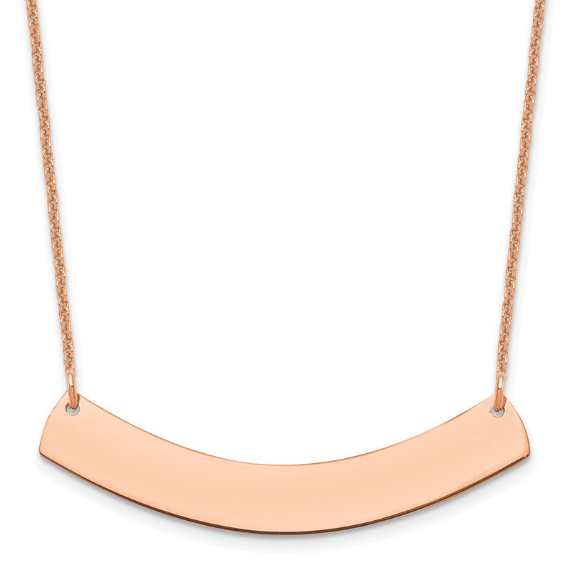 14K Roségold Mittel Gebogen Rohling Stab Halskette