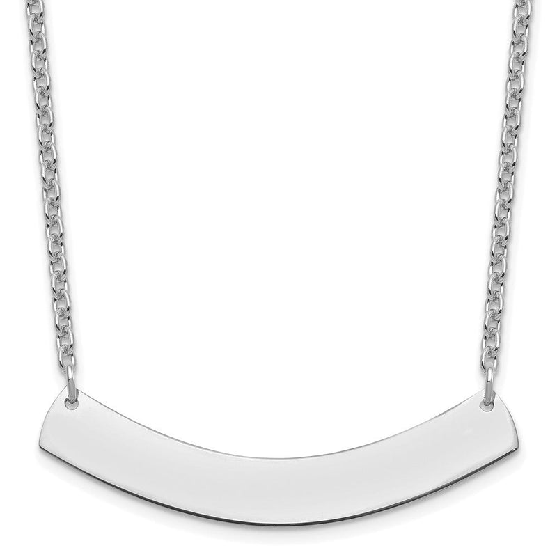 Sterlingsilber Silber/rhodiniert Mittel Gebogen Rohling Stab Halskette