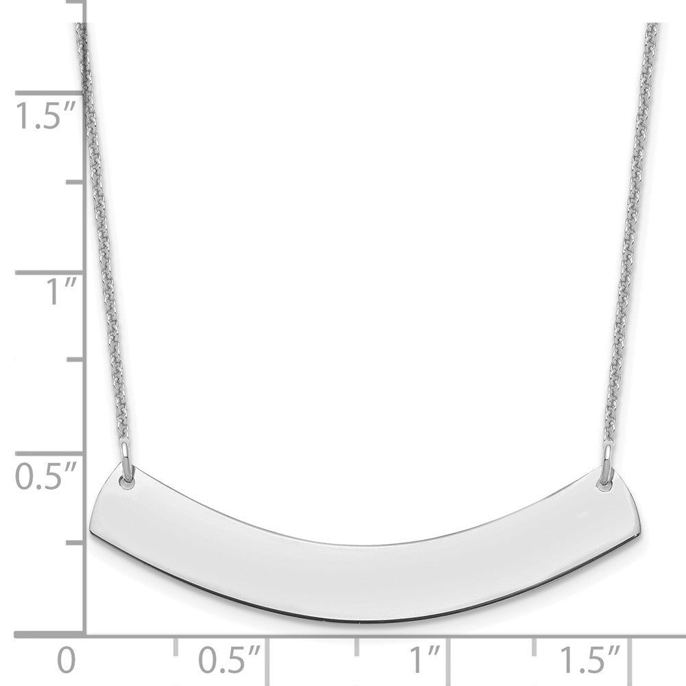 14K Weißgold Mittel Gebogen Rohling Stab Halskette