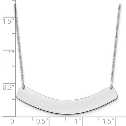14K Weißgold Mittel Gebogen Rohling Stab Halskette