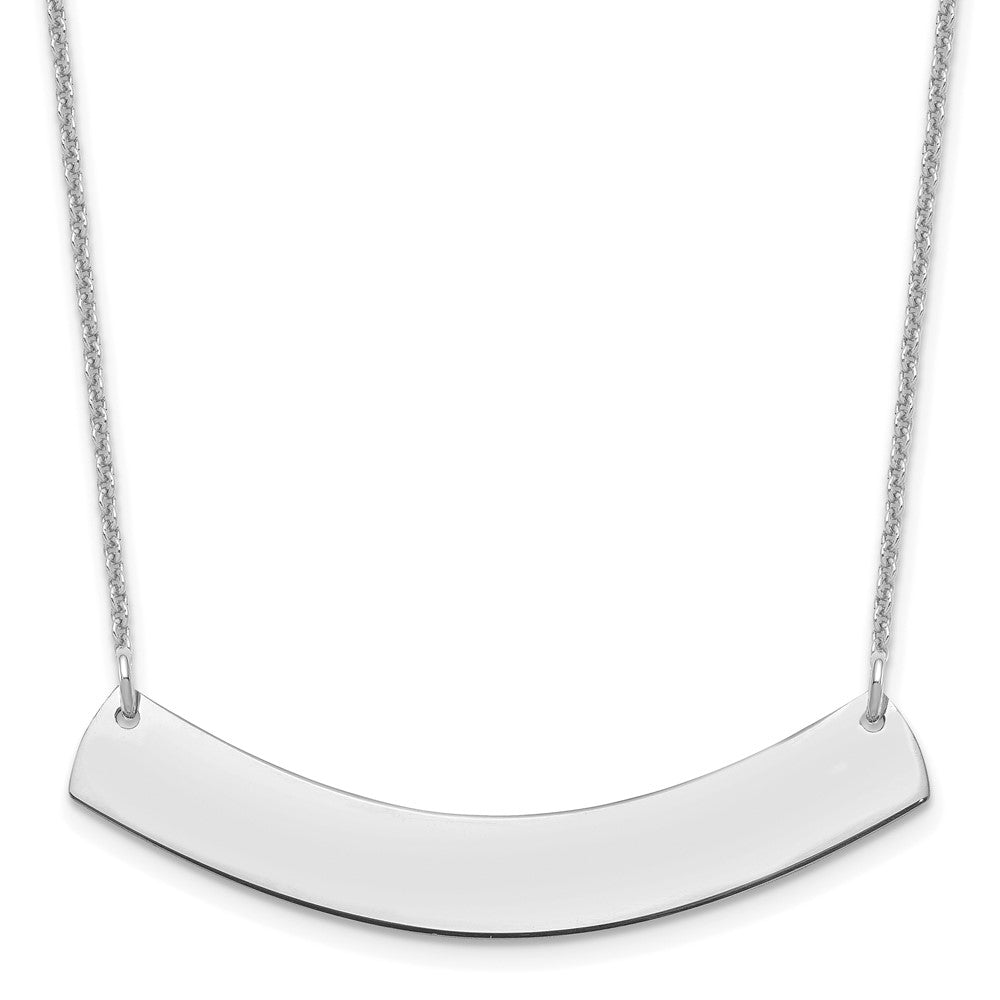 14K Weißgold Mittel Gebogen Rohling Stab Halskette