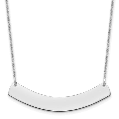 14K Weißgold Mittel Gebogen Rohling Stab Halskette