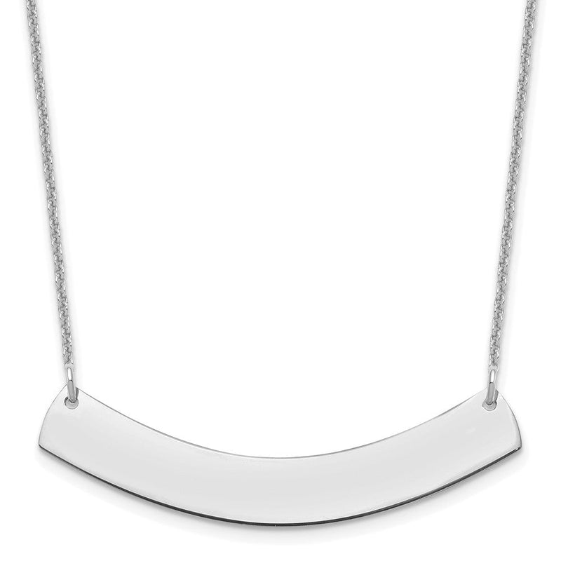 14K Weißgold Mittel Gebogen Rohling Stab Halskette