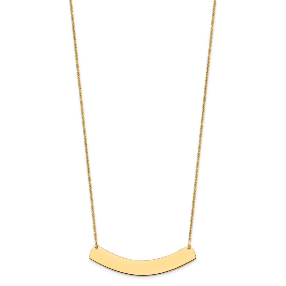 14K Gelbgold Mittel Gebogen Rohling Stab Halskette