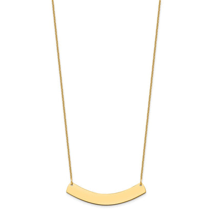 14K Gelbgold Mittel Gebogen Rohling Stab Halskette