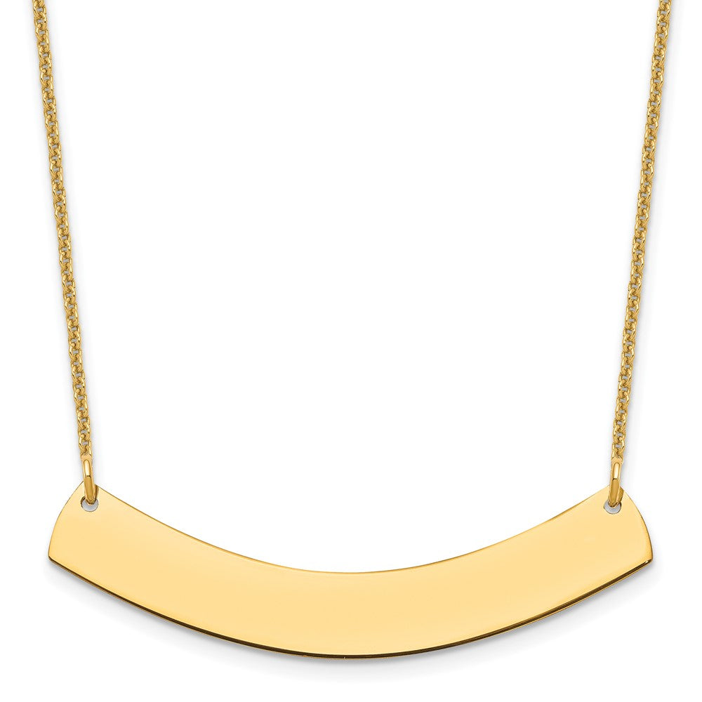 14K Gelbgold Mittel Gebogen Rohling Stab Halskette